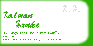 kalman hanke business card